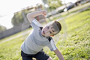 Young caucassian soccer player football