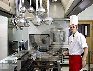 Young chef working photo