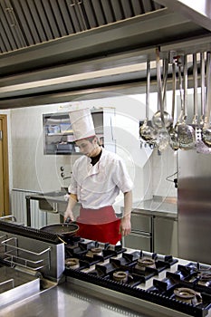 Young chef working photo