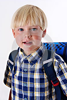 Young child with a backpack