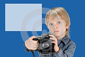 Young child with digicam