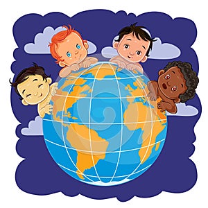 Young children of different nationalities located around the globe