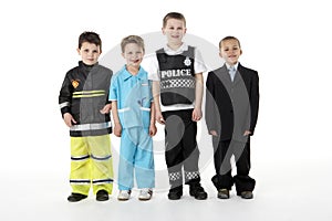 Young Children Dressing Up As Professions