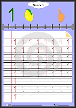 Young children learn to write numbers, Homework for kids