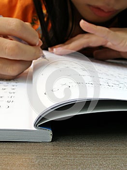 Young Chinese girl studying