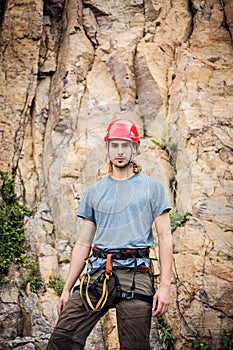 Young Climber Getting Ready