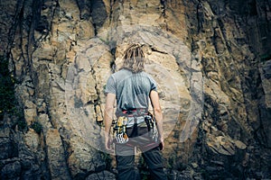 Young Climber Getting Ready