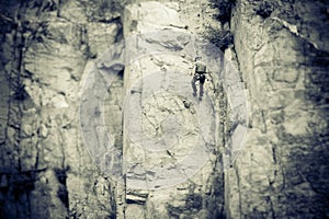 Young Climber Rock Climbing