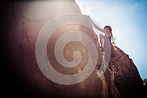 Young Climber Rock Climbing