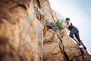 Young Climber Rock Climbing