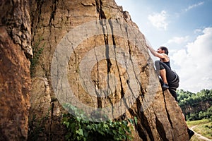 Young Climber Rock Climbing