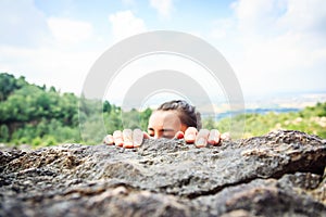 Young Climber Rock Climbing