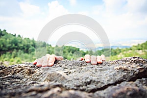 Young Climber Rock Climbing