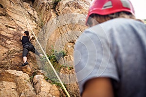 Young Climbers Rock Climbing