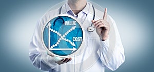 Young Clinician Advising On Cost Versus Value photo