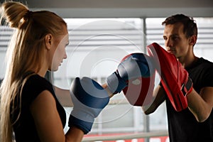 Young competitors trains in boxing