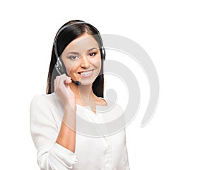 Young, confident and beautiful customer support operator