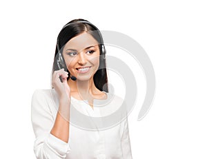 Young, confident and beautiful customer support operator