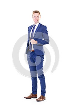 Young and confident business man. Businessman in suit isolated on white.
