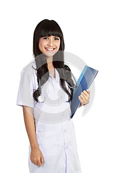 Young confident doctor woman