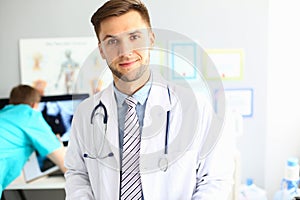 Young confident male therapist doctor cardiologist portrait