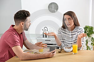 Young couple arguing . Problems in relationship