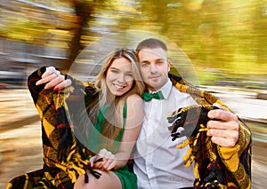 Young couple autumn portrait