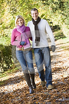 Young couple on autumn walk