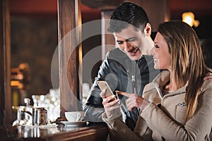 Young couple at the bar