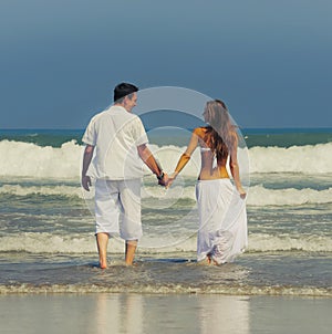 Young couple on a beach