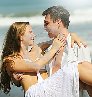 Young couple on a beach