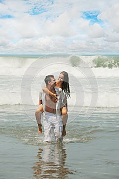 Young couple on a beach