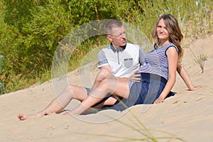 Young couple at beach