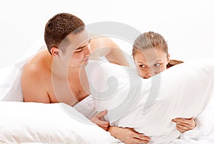 Young couple in bed