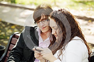 Young couple with communicator photo