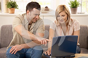 Young couple with computer