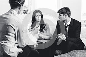 Young couple consults at the psychologist