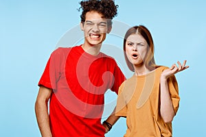 young couple cropped view communication emotions modern