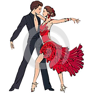 Young couple dancing ballroom latin dance photo