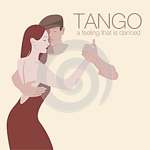 Young couple dancing tango