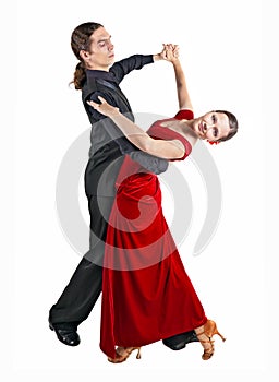 Young couple dancint waltz photo