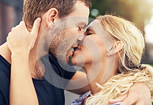 Young couple deeply in love photo