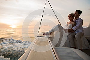 Young couple elope on boat