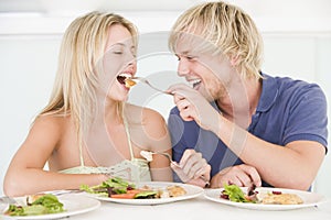 Young Couple Enjoying Meal