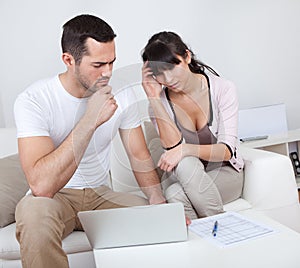 Young couple in financial trouble