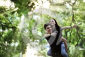 Young couple on the first date