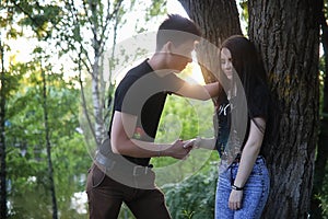 Young couple on the first date