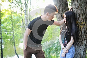 Young couple on the first date