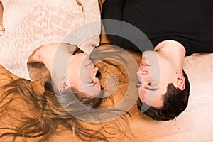 Young couple on the floor