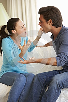 Young Couple Having Argument At Home